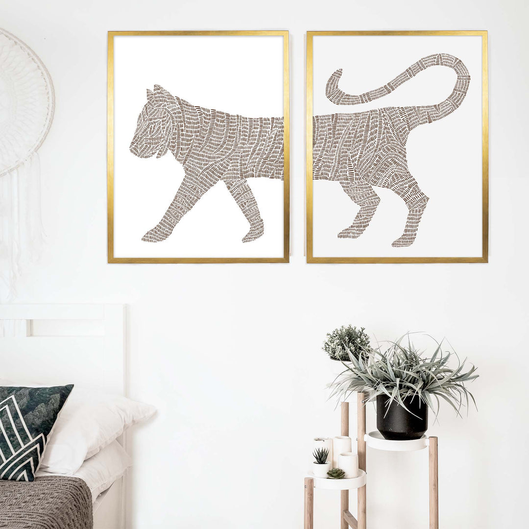 Modern Tiger Illustration - Set of 2