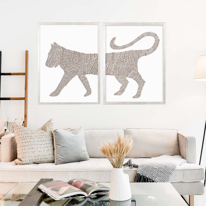 Modern Tiger Illustration - Set of 2