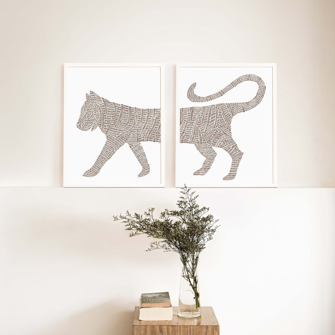 Modern Tiger Illustration - Set of 2