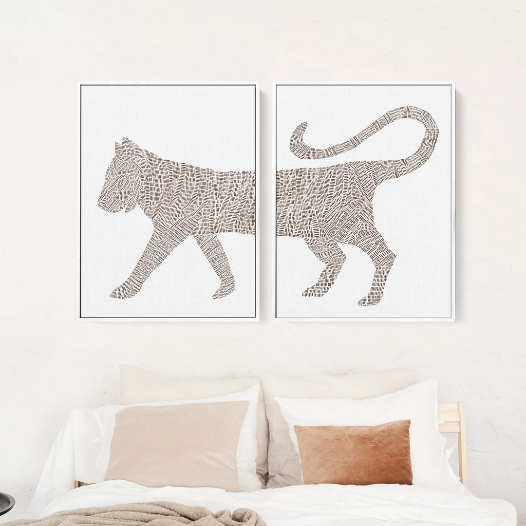 Modern Tiger Illustration - Set of 2