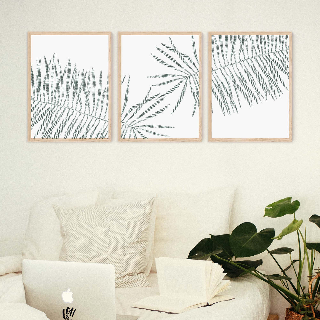 Modern Palm Leaves - Set of 3