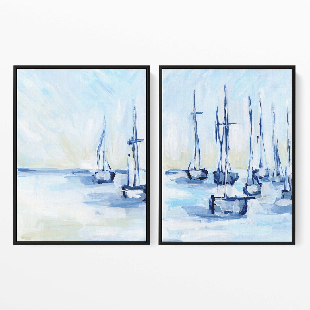Moored Sailboats - Set of 2