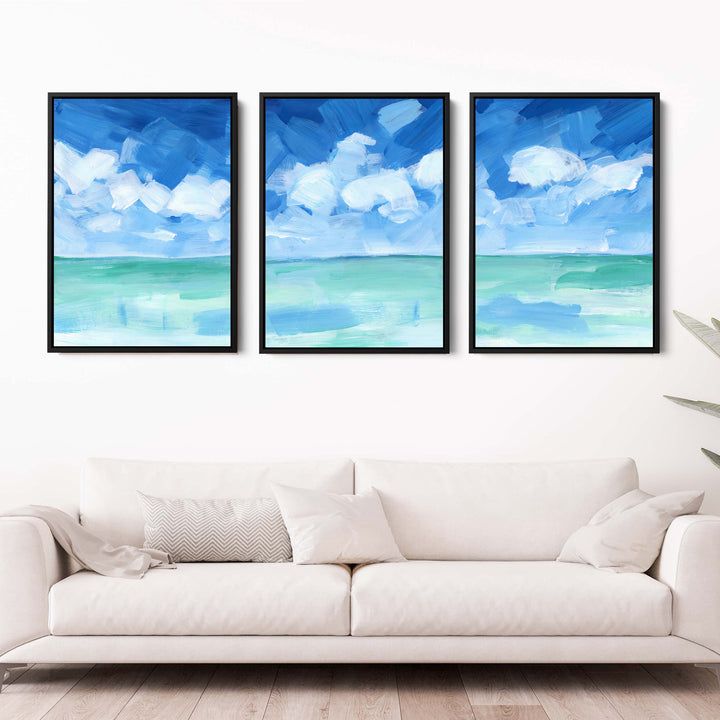 Tropical Caribbean Seascape - Set of 3