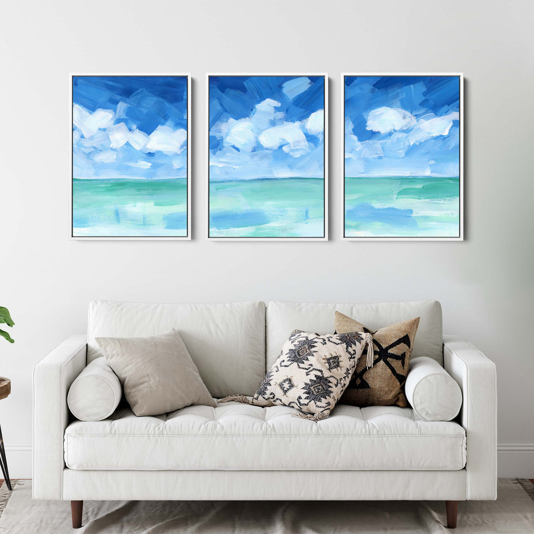 Tropical Caribbean Seascape - Set of 3