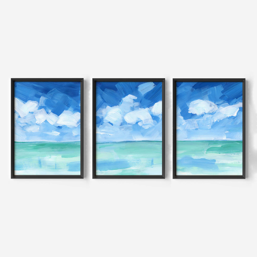 Tropical Caribbean Seascape - Set of 3