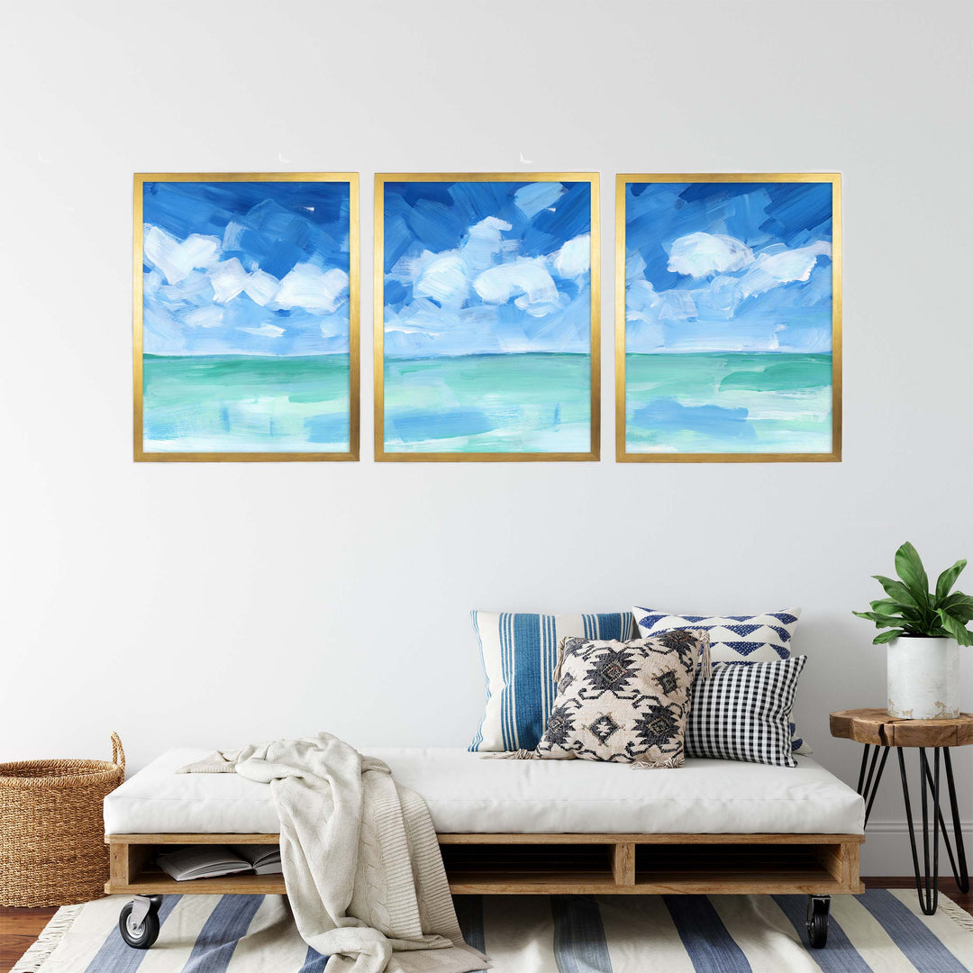 Tropical Caribbean Seascape - Set of 3