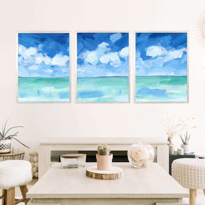 Tropical Caribbean Seascape - Set of 3