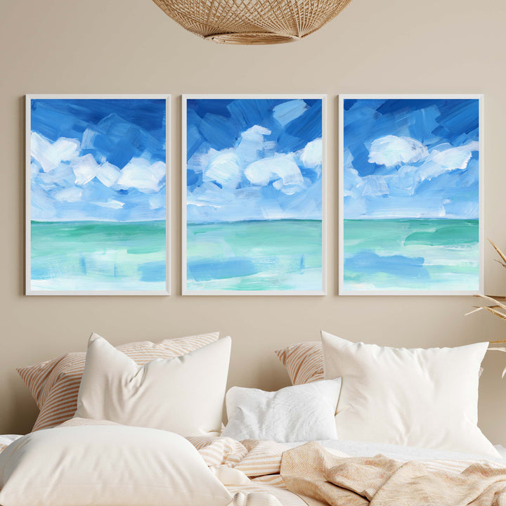 Tropical Caribbean Seascape - Set of 3