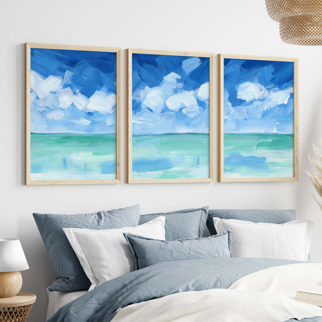 Tropical Caribbean Seascape - Set of 3