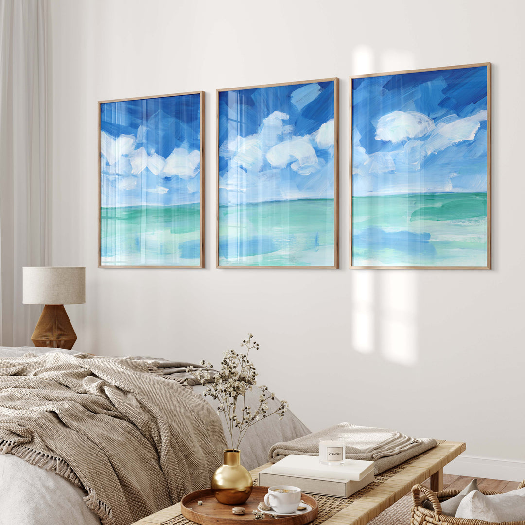 Tropical Caribbean Seascape - Set of 3