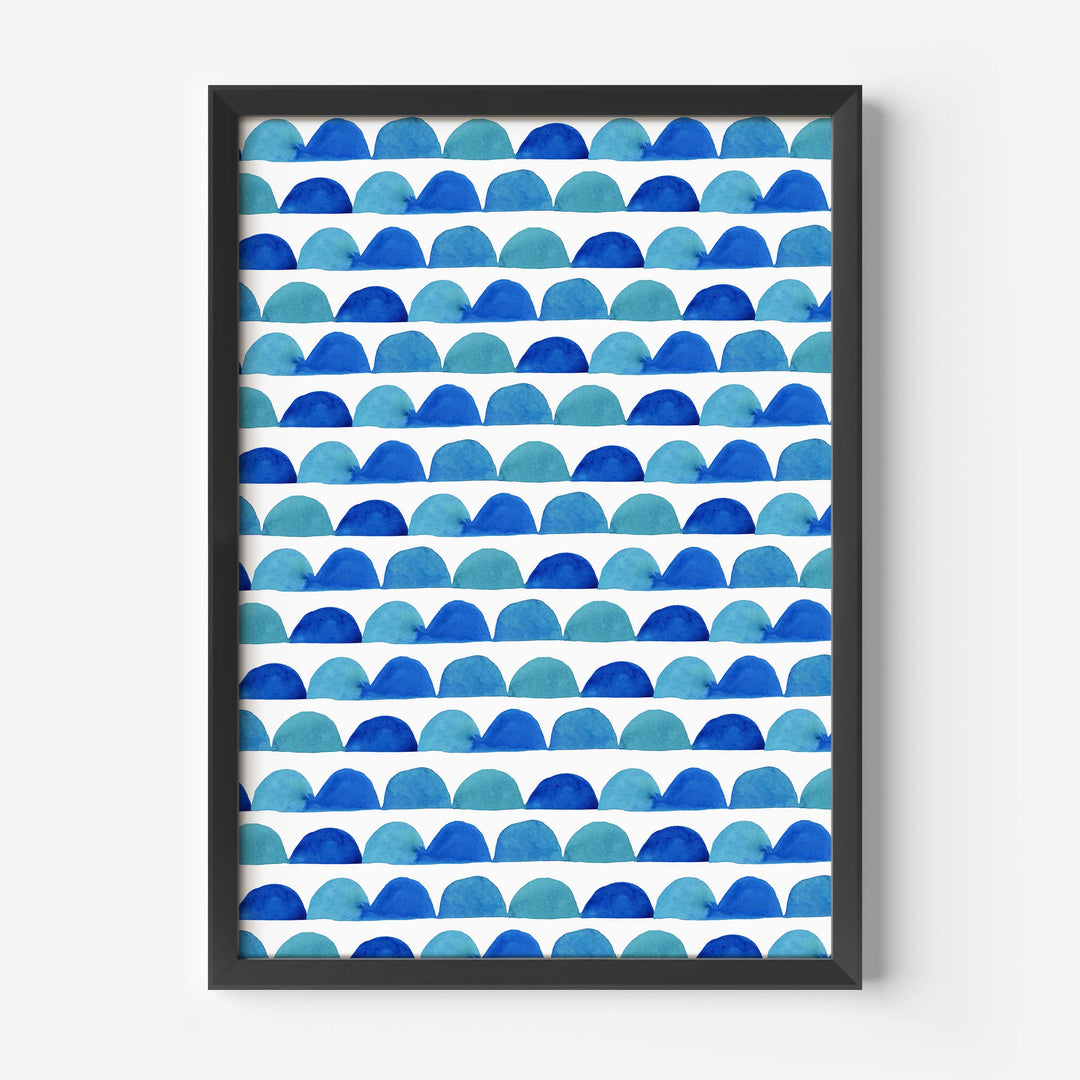 Blue Abstract Half Circles