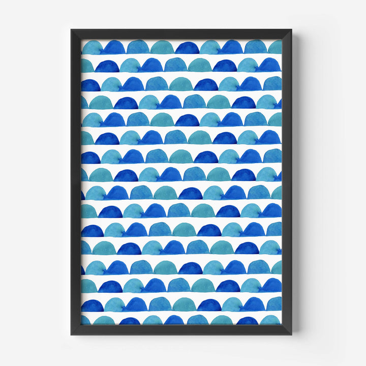 Blue Abstract Half Circles