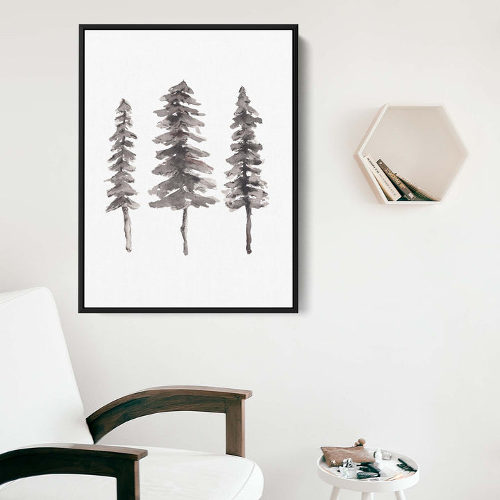 Nordic Pine Tree Ink Painting