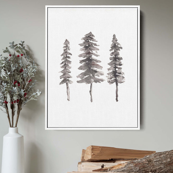 Nordic Pine Tree Ink Painting