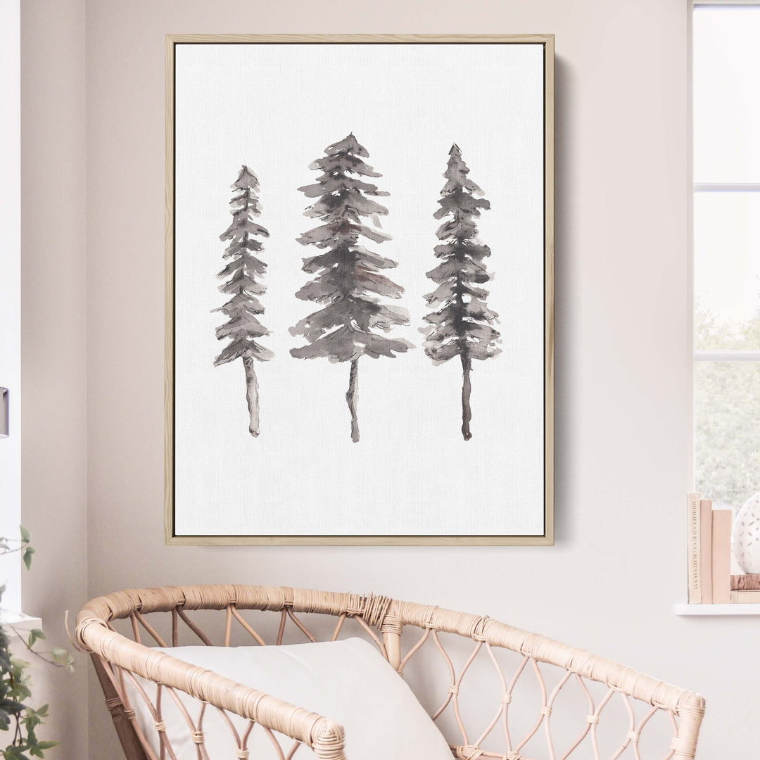 Nordic Pine Tree Ink Painting