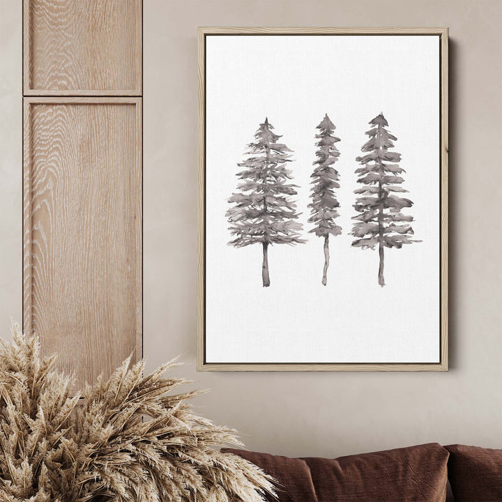 Black + White Pine Tree Trio