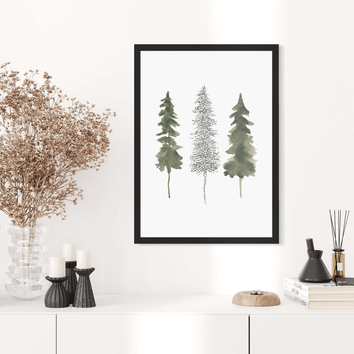 Minimalist Pine Tree Trio