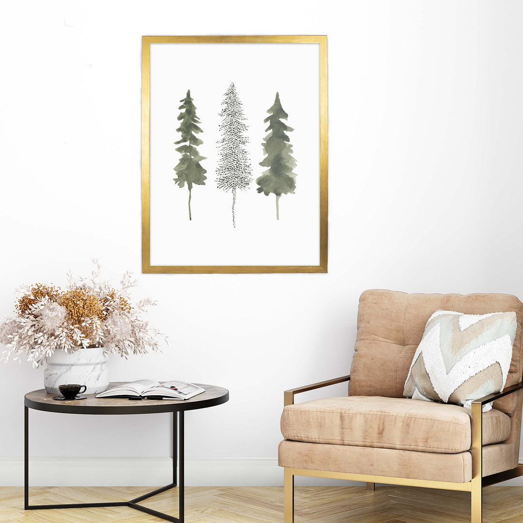 Minimalist Pine Tree Trio