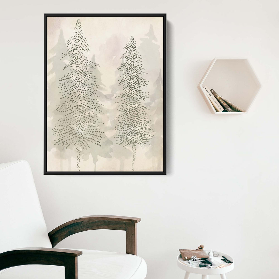 Misty Evergreen Pine Trees