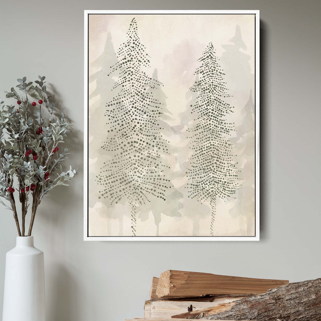 Misty Evergreen Pine Trees