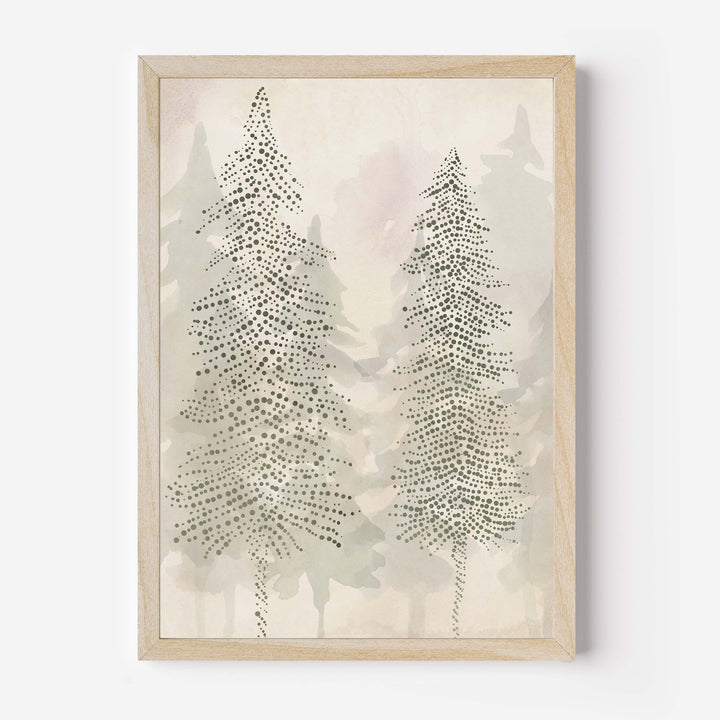 Misty Evergreen Pine Trees