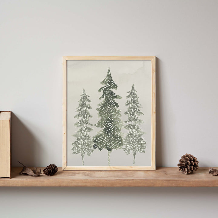 Evergreen Pine Tree Trio