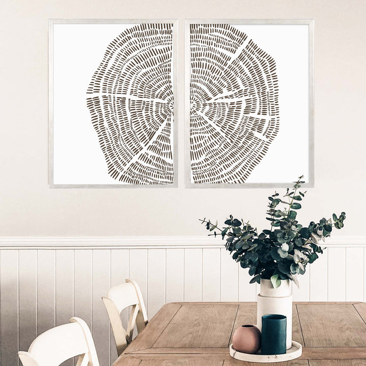 Tree Growth Rings Illustration - Set of 2