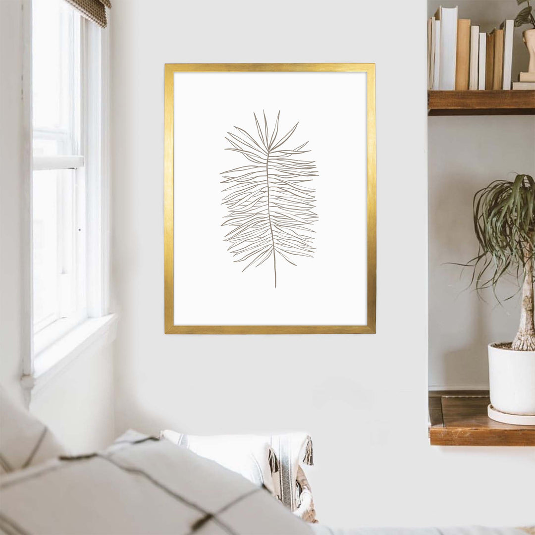 Palm Frond Line Drawing