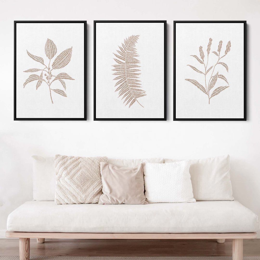 Modern Plant Life Triptych - Set of 3