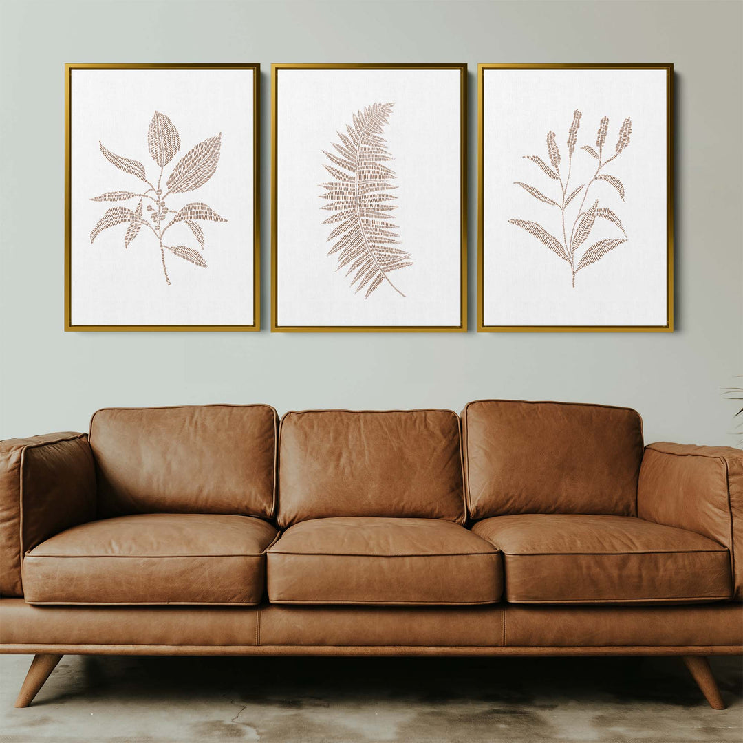 Modern Plant Life Triptych - Set of 3