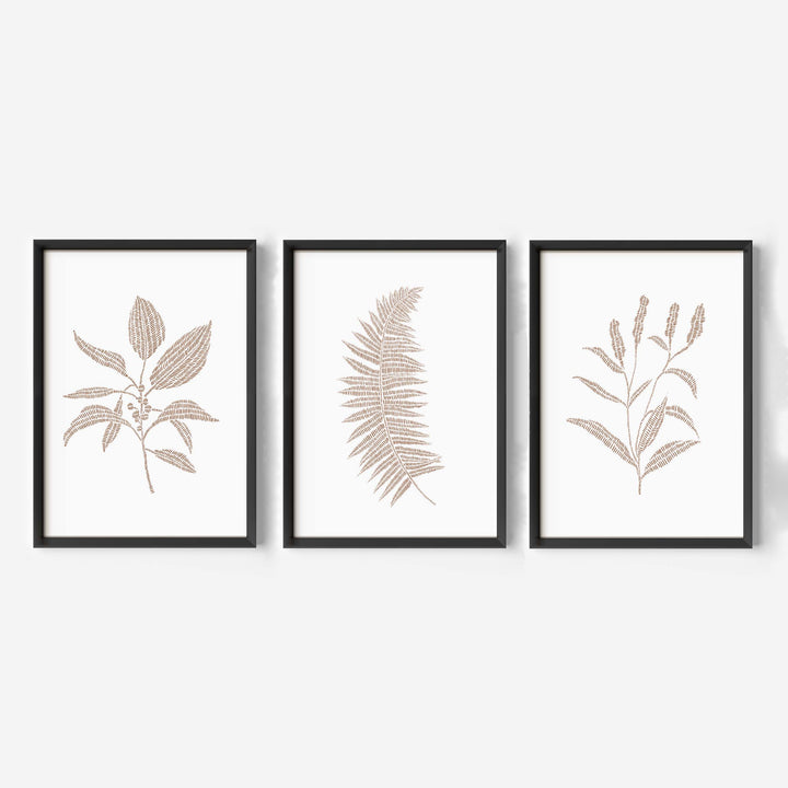 Modern Plant Life Triptych - Set of 3