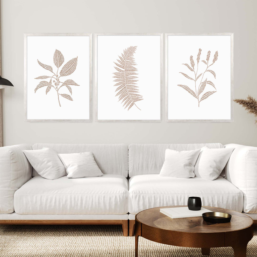 Modern Plant Life Triptych - Set of 3