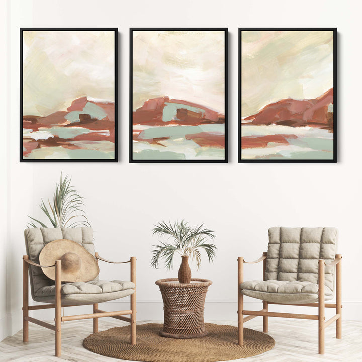 Warm Desert Sedona Landscape - Set of 3