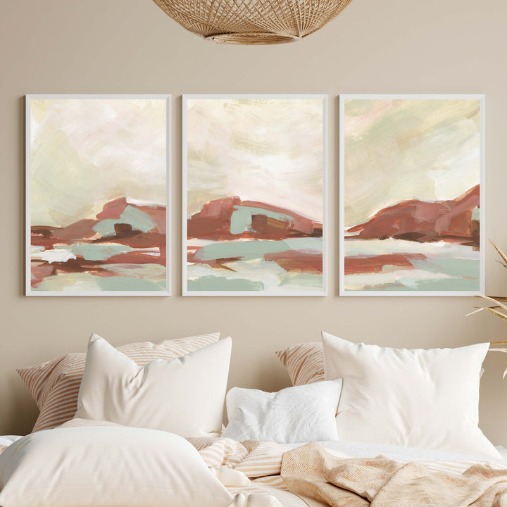 Warm Desert Sedona Landscape - Set of 3