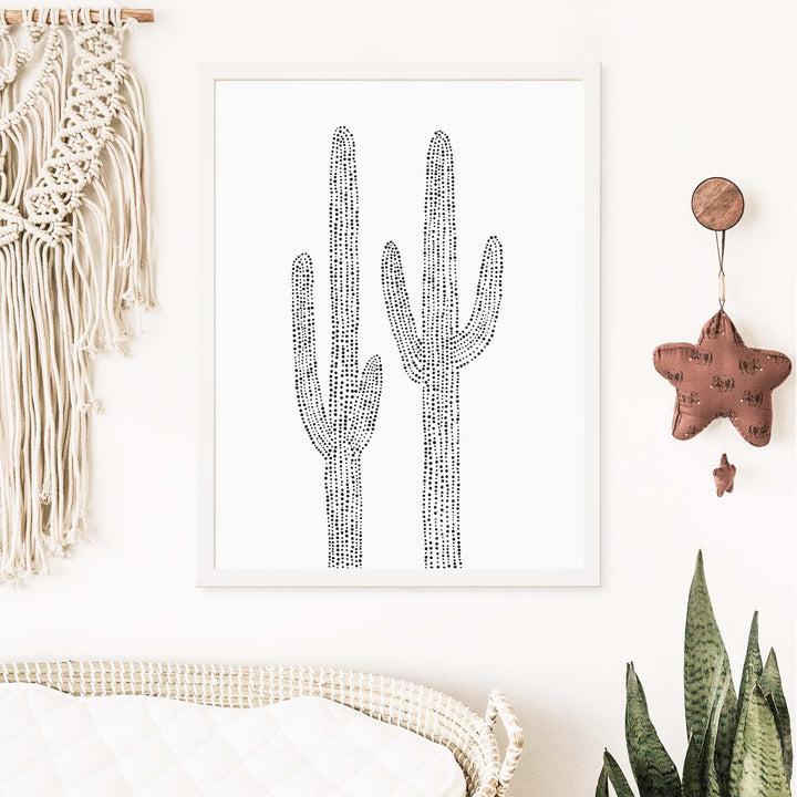 Minimalist Saguaro Cactus Duo