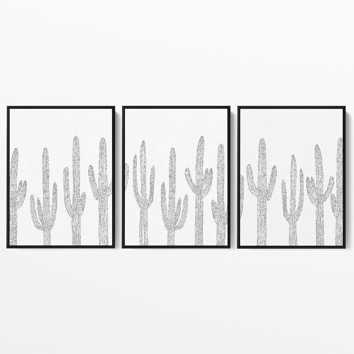 Saguaro Cactus Modern Minimalist - Set of 3