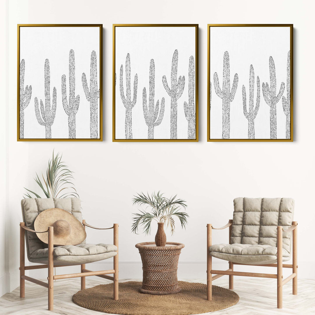 Saguaro Cactus Modern Minimalist - Set of 3