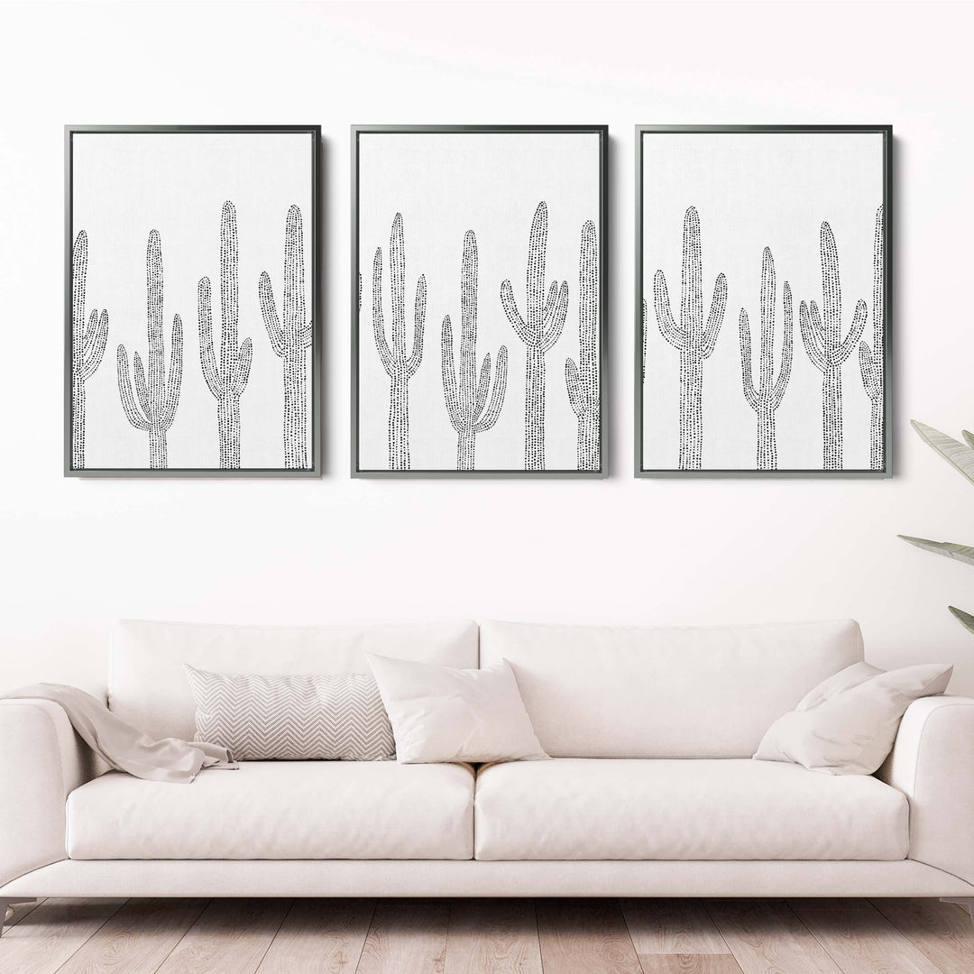 Saguaro Cactus Modern Minimalist - Set of 3