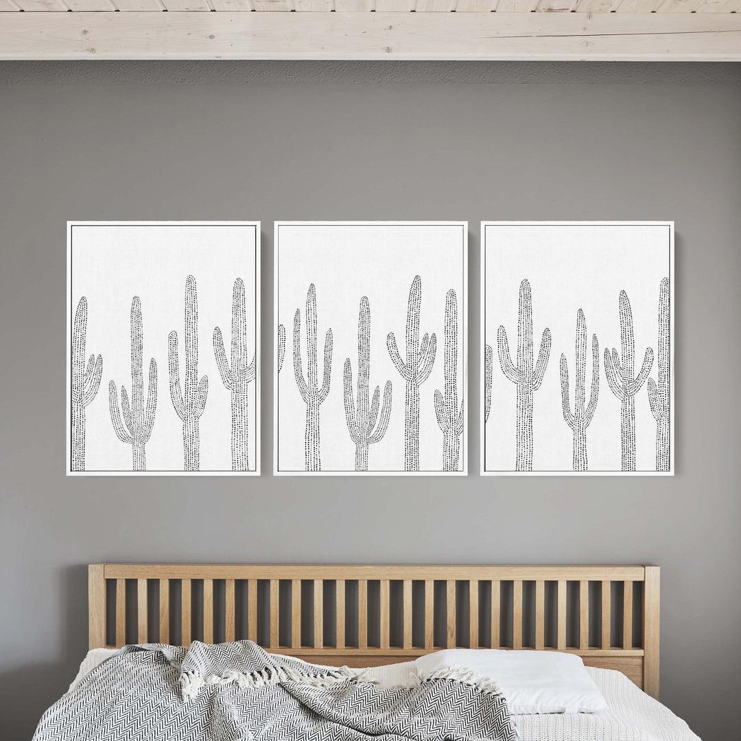 Saguaro Cactus Modern Minimalist - Set of 3