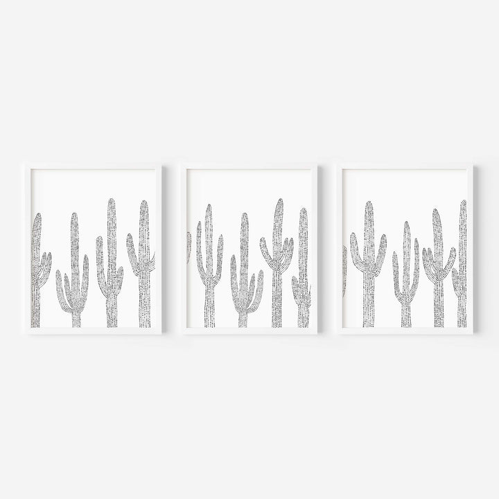 Saguaro Cactus Modern Minimalist - Set of 3