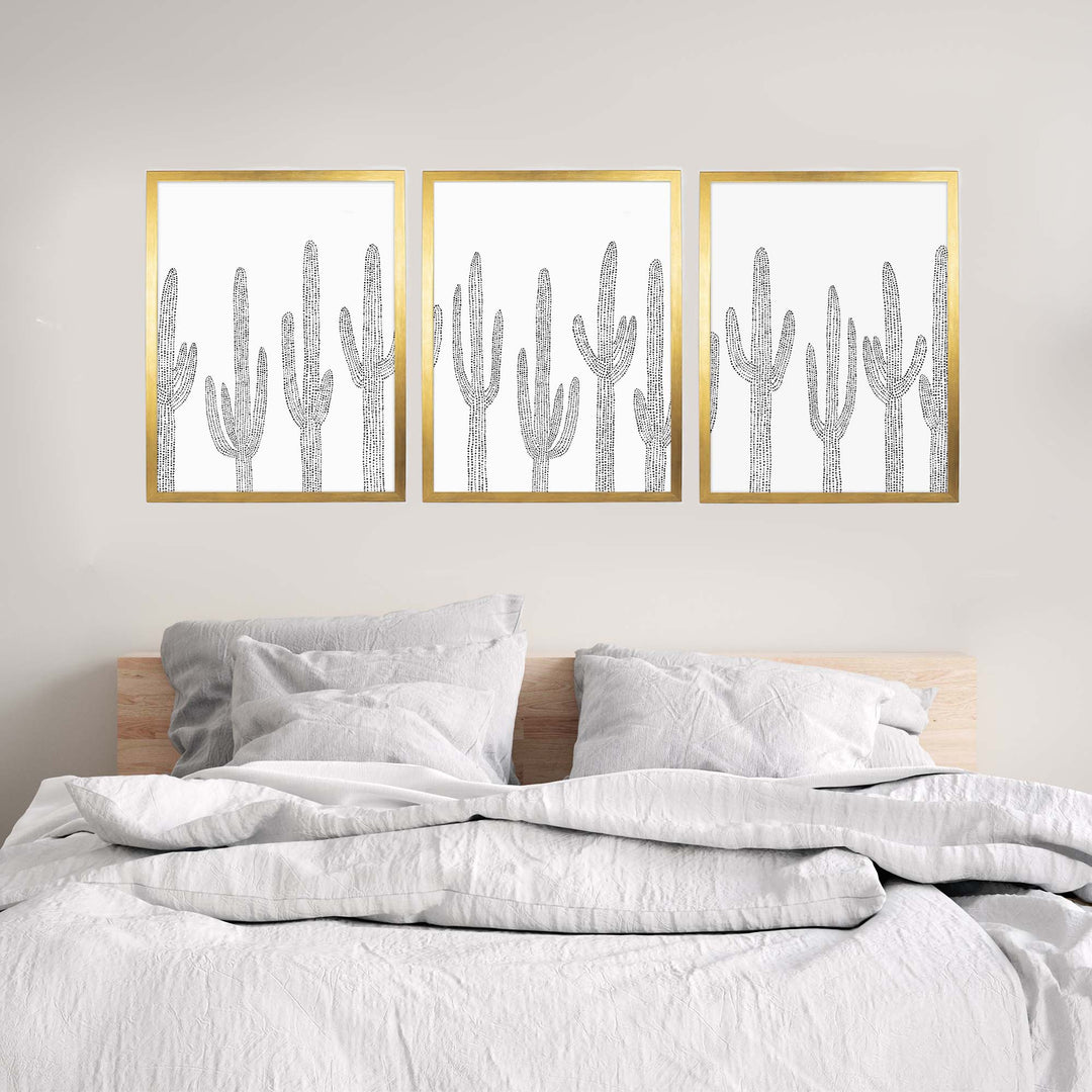 Saguaro Cactus Modern Minimalist - Set of 3