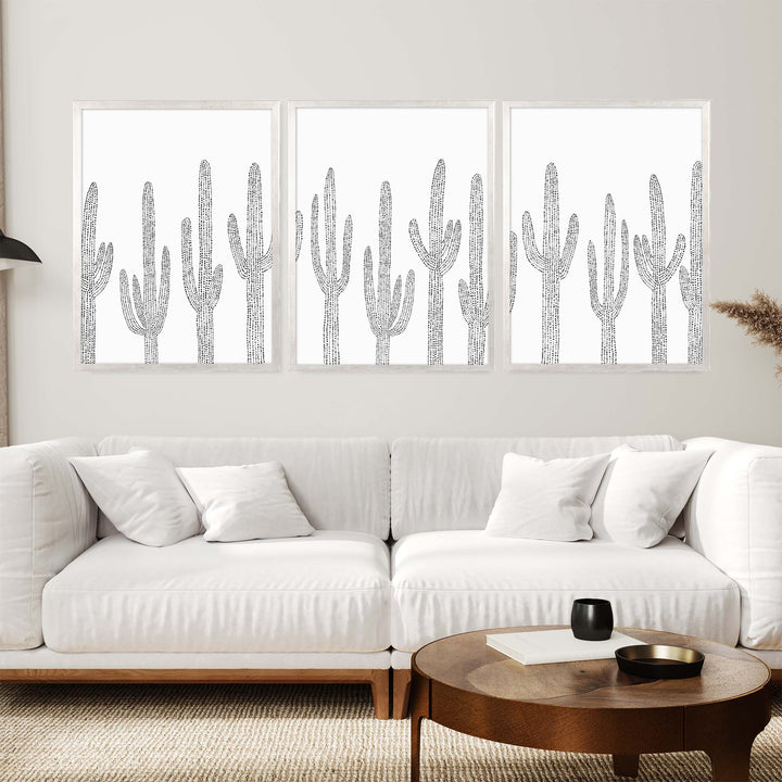 Saguaro Cactus Modern Minimalist - Set of 3