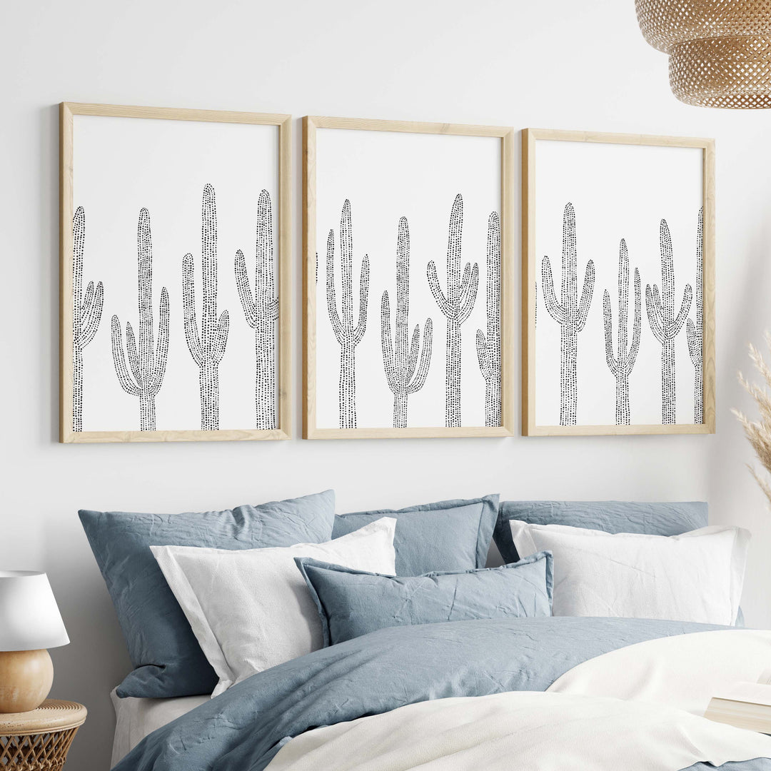 Saguaro Cactus Modern Minimalist - Set of 3