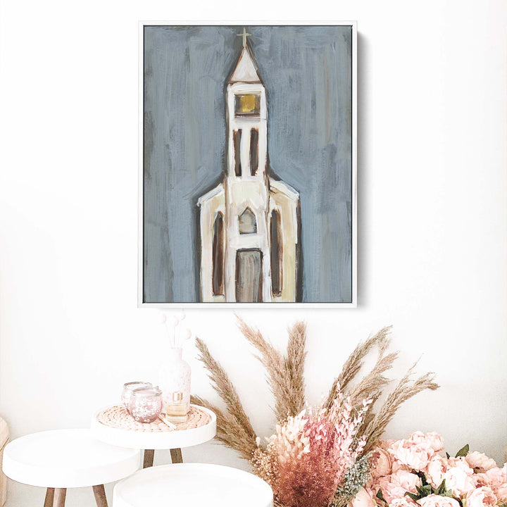 Rustic Farmhouse Blue Church