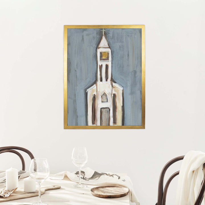 Rustic Farmhouse Blue Church