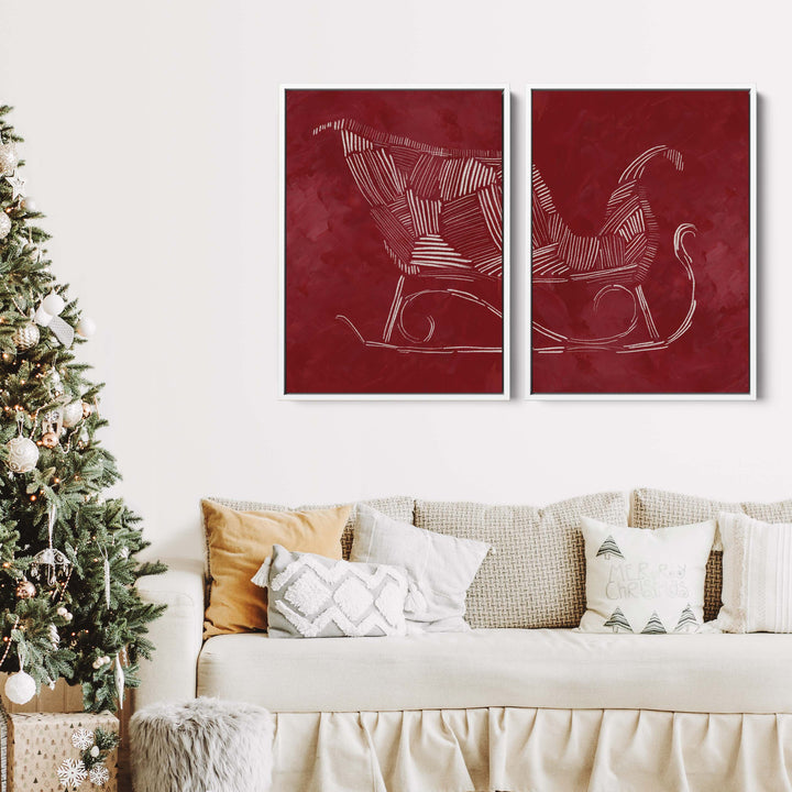 Sleigh Ride Diptych - Set of 2 - Jetty Home