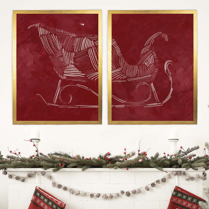 Sleigh Ride Diptych - Set of 2 - Jetty Home