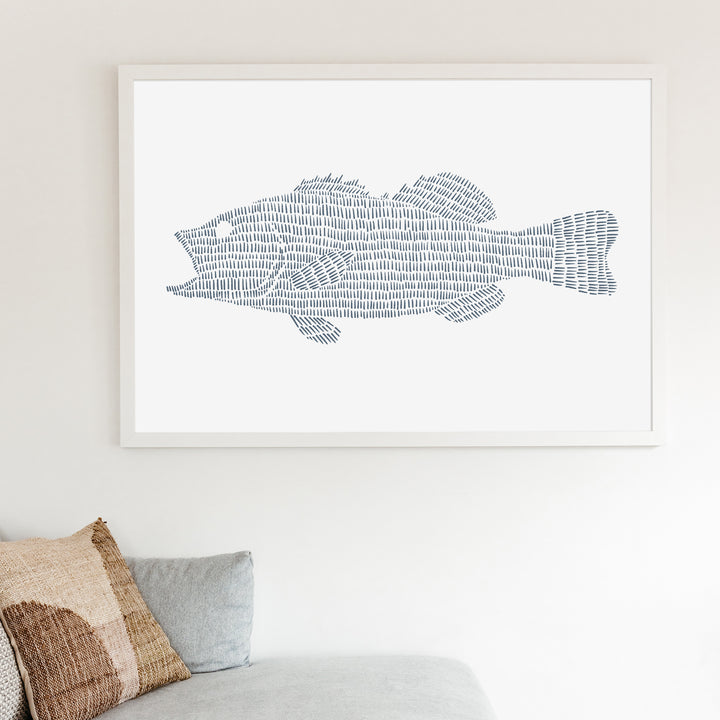 Large Mouth Bass Fish Study  - Art Print or Canvas - Jetty Home