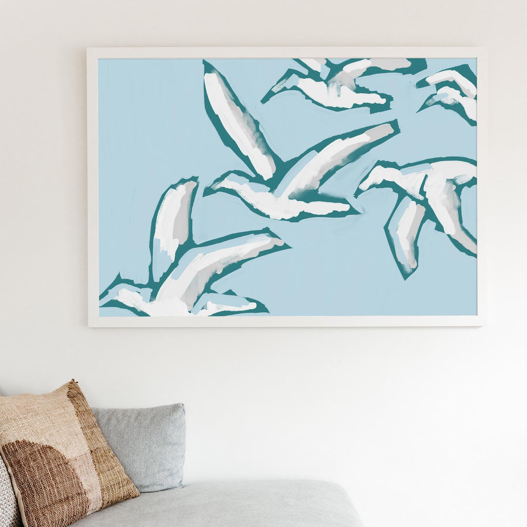 Gulls in Flight - Art Print or Canvas - Jetty Home