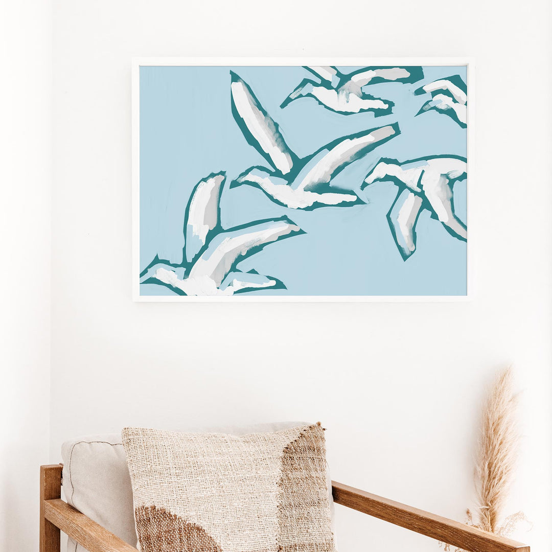 Gulls in Flight - Art Print or Canvas - Jetty Home